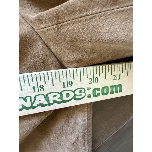 Bernardo Suede Jacket Women's Size Large Button Front Tan Fully Lined - Picture 9 of 14
